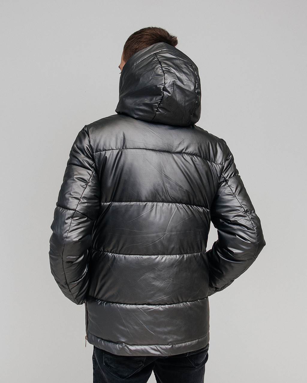 Мужская зимняя куртка, серого цвета. - фото 2 - id-p1550444239