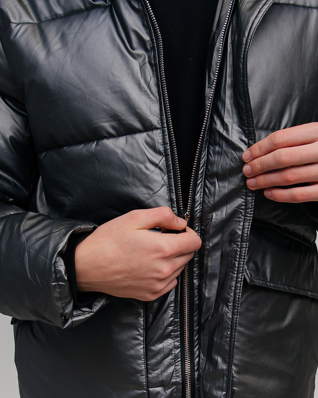 Мужская зимняя куртка, серого цвета. - фото 6 - id-p1550444239