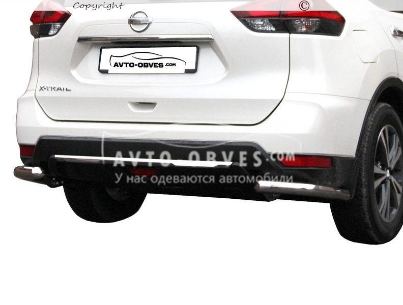 Задній захист Nissan Rogue 2017-2021 -тип: кути одинарні, Ø:60*1,6мм