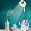 Акумуляторна сенсорна лампа на гнучкій ніжці з органайзером, фото 4