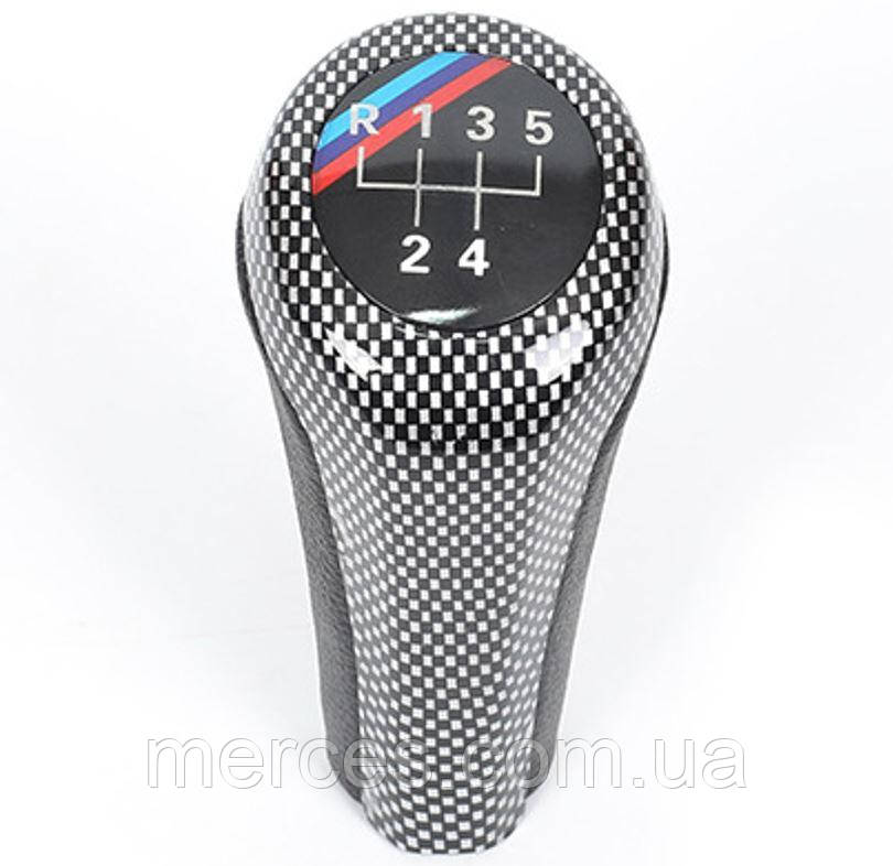 Ручка КПП BMW E87 E90 X1 X3 X5 карбон 5 ступка важіль куліс перемикання передач 25117550685, фото 1