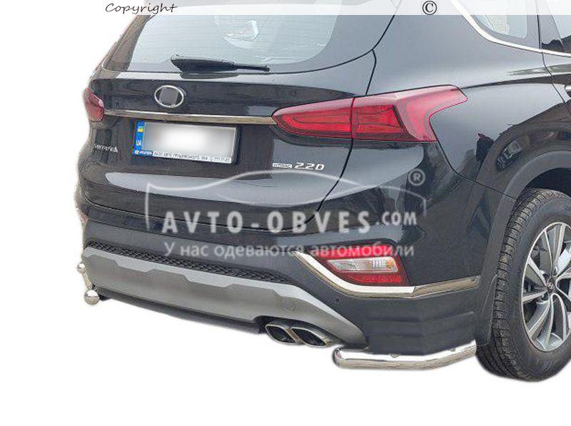 Задній захист Hyundai Santa Fe 2017-... -тип: кути одинарні