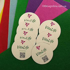 Круглий рекламний магнітик. Діаметр 68 мм 2