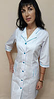 Медичний жіночий халат Зіна котон 48 розмір три чверті рукав