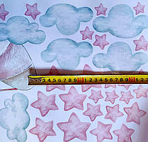 Вінілові наклейки на стіну в дитсадок Зайчики на парашуті (лист 30 х 60 см) Б64-2, фото 4