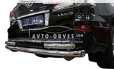 Захист заднього бампера Lexus LX570 - тип: пряма труба з дод кутами