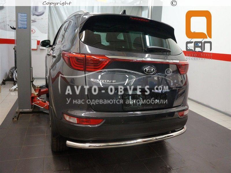 Защита заднего бампера Kia Sportage 2016-2019 - тип: одинарный ус - фото 3 - id-p647606961