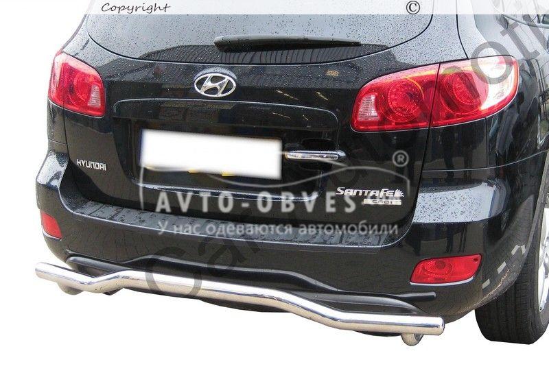 Захист заднього бампера Hyundai Santa Fe 2006-2010 - тип: вигнута труба