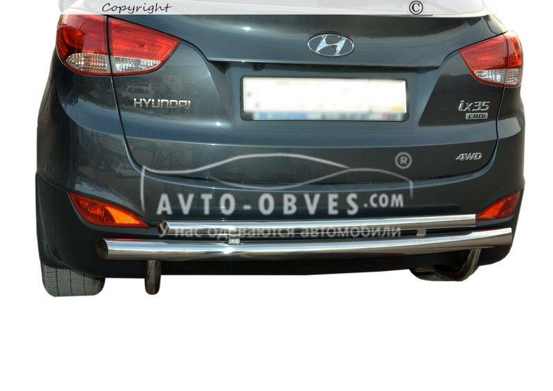 Захист заднього бампера Hyundai IX35 - тип: подвійний вус