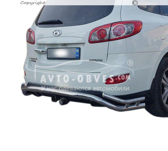 Захист заднього бампера Hyundai Santa Fe 2006-2010 - тип: обведення бампера з куточками