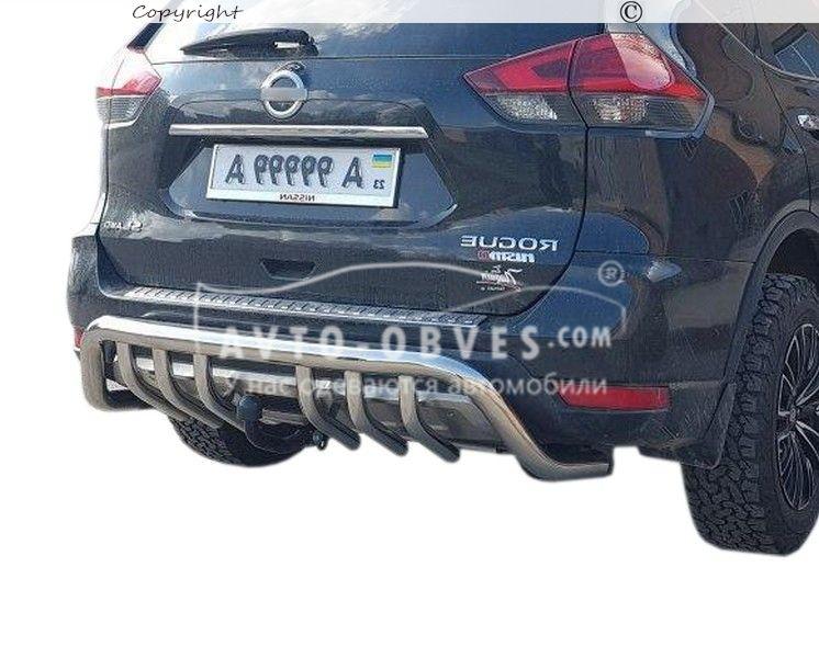 Захист заднього бампера Nissan Rogue 2017-2021 - тип: з грилем
