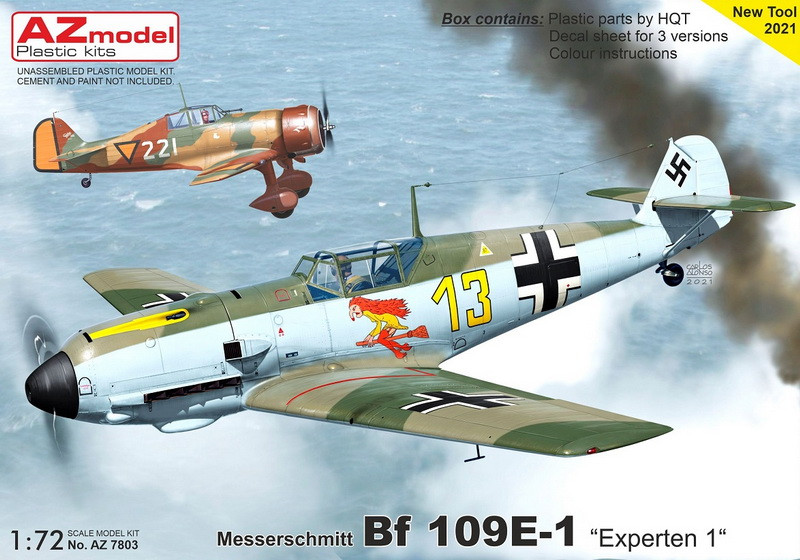Пластикова модель 1/72 AZ model 7803 німецький винищувач Messerschmitt Bf 109E-1 „Experten 1“, фото 1