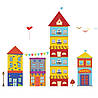 Наклейка в дитячу на стіни Веселе кольорове місто ( 2листи 60 х 90 см) Б424-1, фото 7