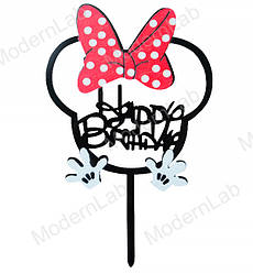 Топпер для торта "Minnie", розмір - 16,5х10,5 см, акрил