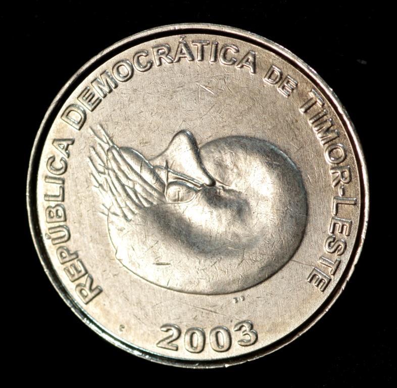 Монета Східного Тимора 1 сентаво 2003 р. Наутилус, фото 1