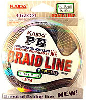 Шнур плетений Kaida Braid Line перетин 0,16, 110м