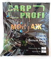 Кормушка оснащенная Carp Profi Пружина, краш. 3 крючка, 30г