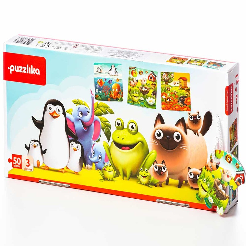 Пазл 3 в 1 "Улюблені тварини", фото 1