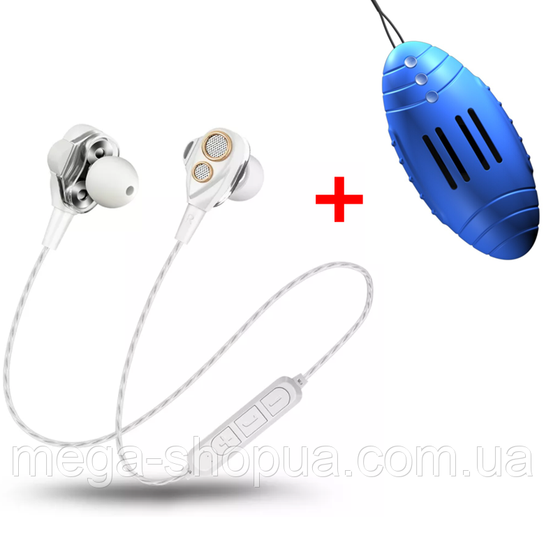 Бездротові вакуумні навушники та гарнітура Bluetooth блютуз + колонка US33-W, MP3 плеєр