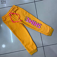Штани для дівчинки "Shine" на флісі, жовті.