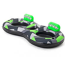 Двомісний надувний круг Rugged Rider, серія «Sports», Bestway 43279, 251 х 132 см, сірий