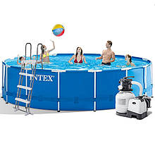 Каркасний басейн Intex 28242 - 6, 457 x 122 см (6 000 л/год, сходи, тент, підстилка)