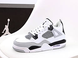 Кросівки N*ke Air Jordan 4 Retro "Білий сірий чорний" р 41-46