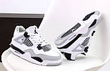 Кросівки N*ke Air Jordan 4 Retro "Білий сірий чорний" р 41-46, фото 7