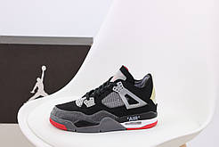 Кросівки N*ke Air Jordan 4 Retro "Чорний сірий червоний" р 41-44