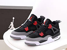 Кросівки N*ke Air Jordan 4 Retro "Чорний білий червоний" р 41