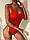 Жіночий спільний купальник жатка Bikini Beach червоний розмір S, фото 7