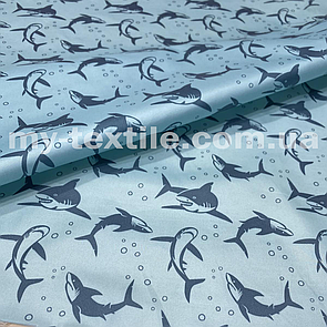 Плащівка Лаке принт Акули на блакитному