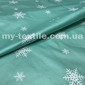 Плащівка Лаке принт Сніжинки на м'ятному