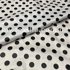 Плащівка Лаку принт Чорний горох на білому