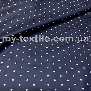 Плащівка Лаке принт Білий дрібний горох на темно синьому