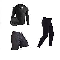 Комплект Under Armour 3 в 1 (Рашгард + шорты + леггинсы)