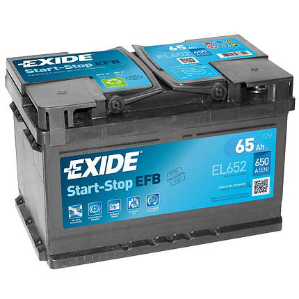 Автомобільний акумулятор старт-стоп Exide EFB 65 Ah 650 En, фото 2