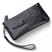 Мужской кошелек портмоне - клатч ALLIGATOR bag ZQ850 | Черный и