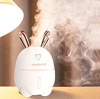 Увлажнитель воздуха с ночником Humidifiers Rabbit | Мини ночник 2 в 1 с LED подсветкой | Белый и