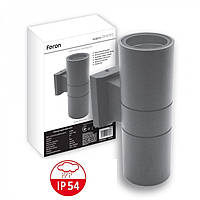 Архітектурний світильник-бра Feron DH0702 сірий Е27 IP54 2*60W