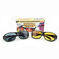 Очки анти-бликовые для водителей HD Vision 2 шт желтые + черные! Лучшая цена