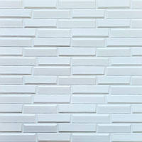 Самоклеющаяся декоративная 3D панель белая кладка 770х700х8 мм, 3д клеящиеся панели на стену