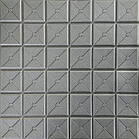 Самоклеящаяся декоративная 3D панель квадрат серебро 700x700x8мм, 3д клеящиеся панели на стену