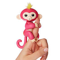 Интерактивная ручная обезьянка Fingerlings Happy Monkey Bella РОЗОВЫЙ! Лучшая цена