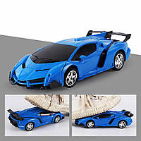 Машинка Трансформер на Радиоуправлении Lamborghini Robot Car Size 18 Синяя! Лучшая цена