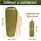 Чохол конденсатник на спальний мішок з фольгою, бівачний мішок для спальника 210 x 83 см Green, фото 5