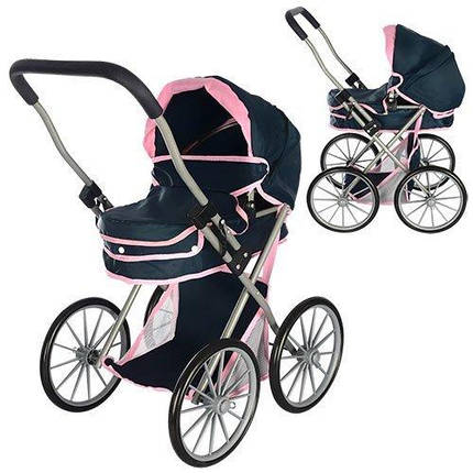 KM69882BN Коляска для ляльки, класика, 58-77-39 см, кошик, метал, у кор-ку, 42-64-11,5 см, фото 2