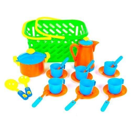 KM04-437 Посуд у кошику, каструля, кавник, 6 чашок тм Kinderway