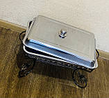 Садж (страва) для подачі (підігріву) шашлику прямокутний 45 х 35 кований, фото 3