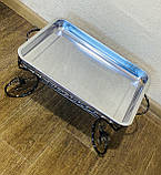 Садж (страва) для подачі (підігріву) шашлику прямокутний 45 х 35 кований, фото 4